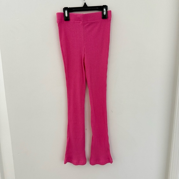 NEW Barbie Flare Leggings Pants Pink 6 / 6X Ribbed Girls Kids - Picture 1 of 5
